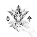 Diamond shape cyber sigilism tattoo design idea
