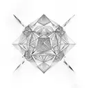 Diamond shape cyber sigilism tattoo design idea