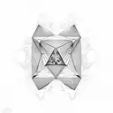 Diamond shape cyber sigilism tattoo design idea