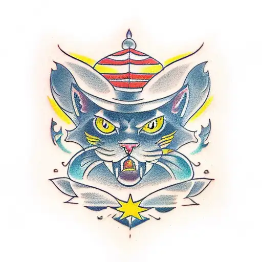 hellcat fury tattoo design idea