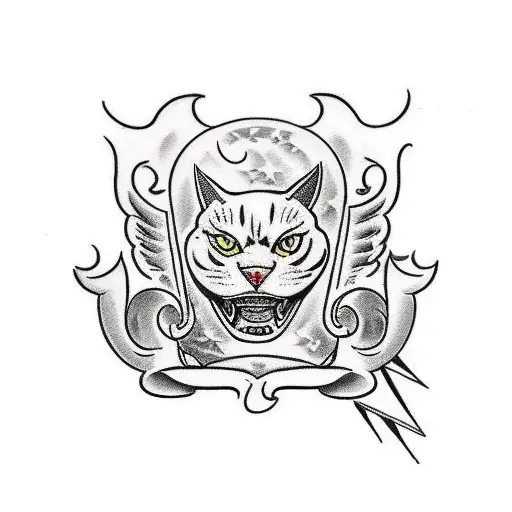 hellcat fury pin up tattoo design idea