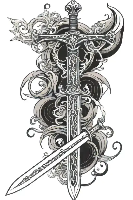 anime sword tattoo design idea
