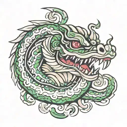 feathered serpent  tattoo design idea
