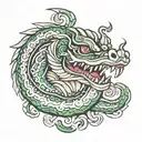 feathered serpent  tattoo design idea