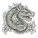 feathered serpent  tattoo design idea