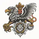 Poland eagle and Scottish lion chest tattoo design idea