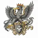 Poland eagle and Scottish lion chest tattoo design idea