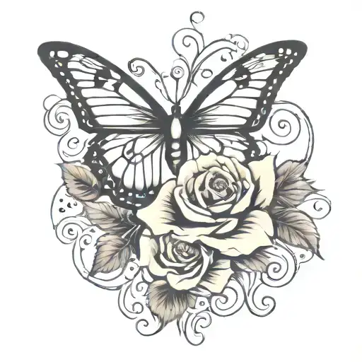 semi colon butterfly music rose tattoo tattoo design idea