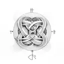 Basic infinity symbol with AJ and HJ in the lines tattoo design idea