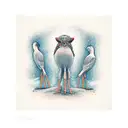 three people standing on planet Earth tattoo design idea