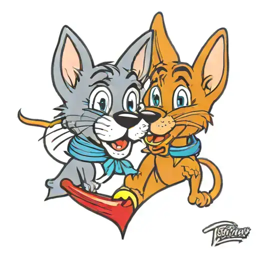 Tom n Jerry Scooby doo collar     tattoo design idea