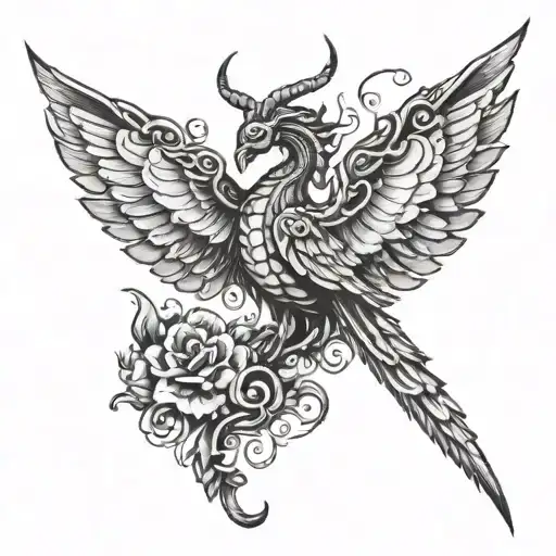 Escorpión con alas tattoo design idea