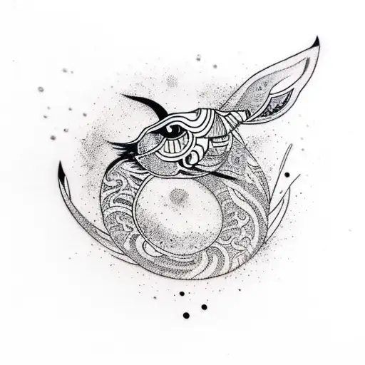 beautiful eye catching gazelle  tattoo design idea