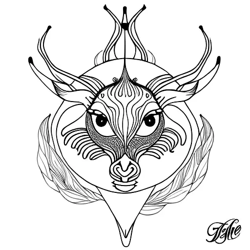 beautiful eye catching gazelle  tattoo design idea