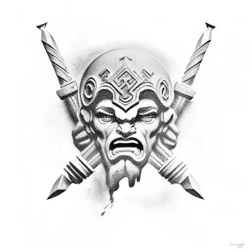 Greek god , forge , greed , violence tattoo design idea