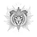 Dragonfly, cardinal, sun, lion, lamb tattoo design idea