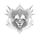 Dragonfly, cardinal, sun, lion, lamb tattoo design idea