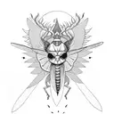 Dragonfly, cardinal, sun, lion, lamb tattoo design idea