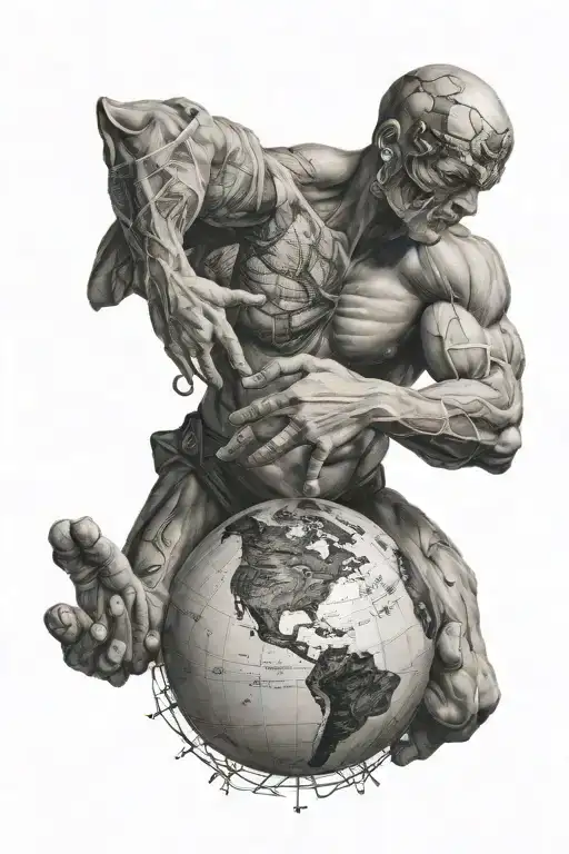 atlas holding the world  tattoo design idea