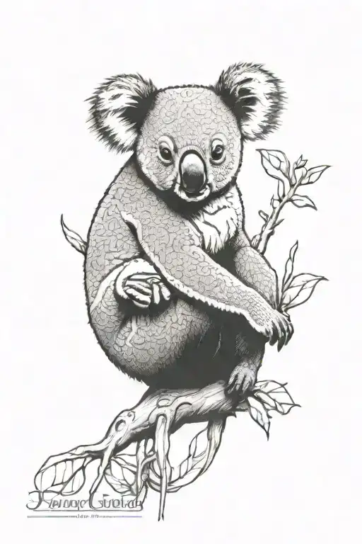 young koala tattoo design idea