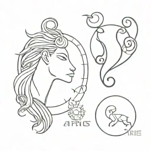 libra Leo aries zodiac sign tattoo design idea