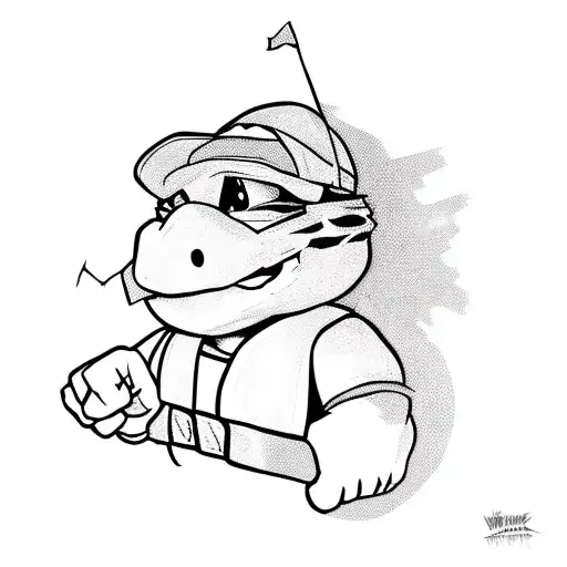 tmnt and mario tattoo design idea