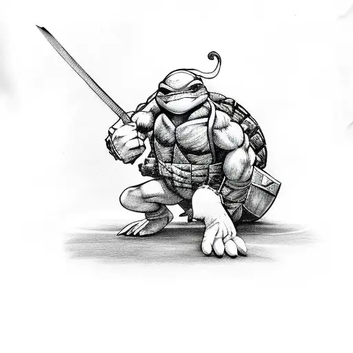 A mashup of Teenage Mutant Ninja Turtles and Super Mario Bros characters tattoo design idea