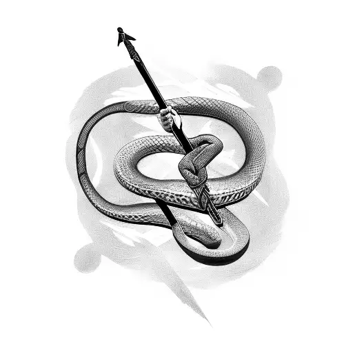 snake and sword tattoo design idea