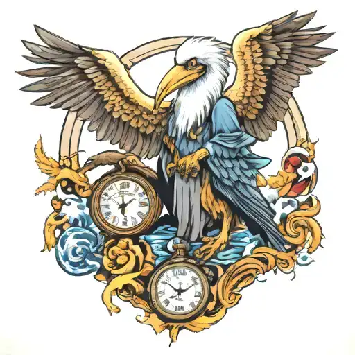 PELICAN AS FATHER TIME PASS AWAY tattoo design idea