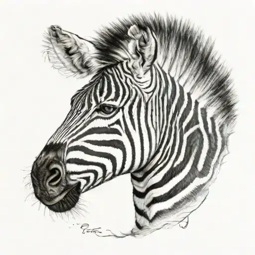 Zebra safari tattoo design idea