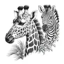 giraffe zebra tattoo design idea