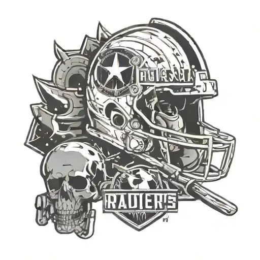 Las Vegas Raiders logo incorporated with outer space tattoo design idea