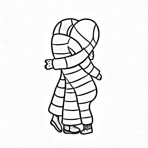 inner child hug tattoo design idea