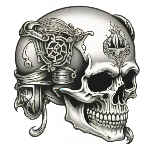 Harley Davidson skull 9mm tattoo design idea