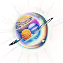 solar system, line tattoo design idea