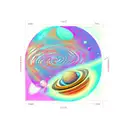 solar system, line tattoo design idea