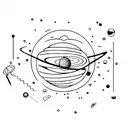 solar system, minimalism tattoo design idea