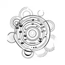 solar system, minimalism tattoo design idea