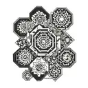 patchwork sleeve tattoo design idea