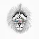 angry lions tattoo design idea