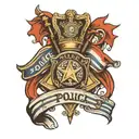 police flag intertwined tattoo design idea