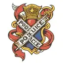 police flag intertwined tattoo design idea
