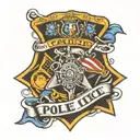 police flag intertwined tattoo design idea