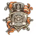 police flag intertwined tattoo design idea