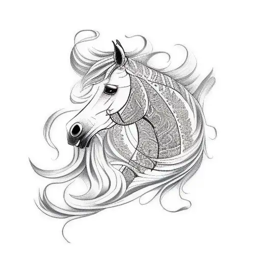 horse tattoo design idea