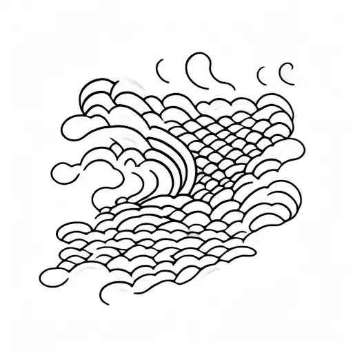 A minimalist tattoo of a wave transforming into a musical waveform tattoo design idea
