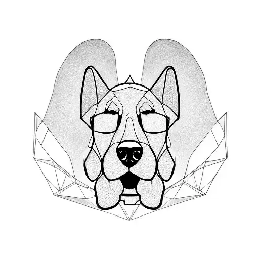 Dog with a heart nose tattoo design idea