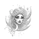 disney female villain ocean tattoo design idea