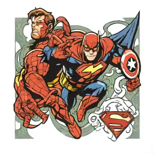 marvel vs dc comics tattoo design idea