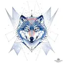 wolf with constellation  tattoo design idea